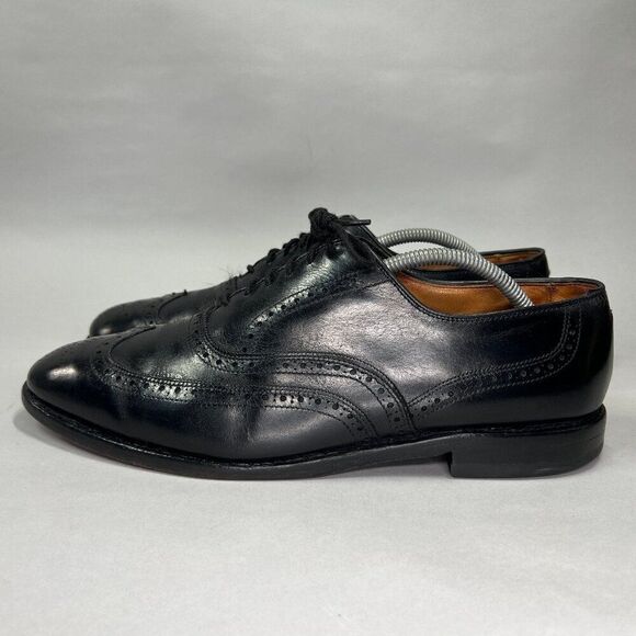 Allen Edmonds Men's Size 11D Chester Black Leather Wing Tip Dress Shoes - Picture 4 of 13